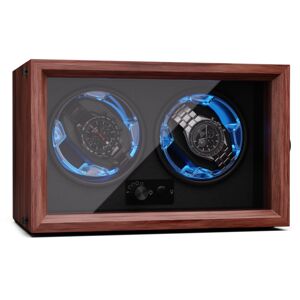 Klarstein Brienz 2, natahovač hodinek, 2 hodinky, 4 režimy, dřevěný vzhled, modré vnitřní osvětlení