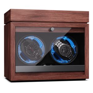 Klarstein Brienz 2, natahovač hodinek, 2 hodinky, 4 režimy, dřevěný vzhled, modré vnitřní osvětlení