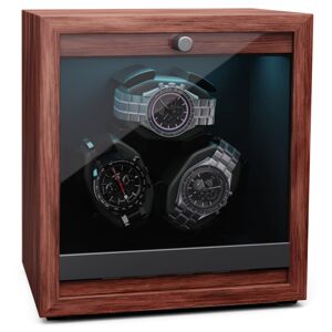 Klarstein Brienz 3, natahovač hodinek, 3 hodinky, 4 režimy, dřevěný vzhled, modré vnitřní osvětlení