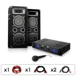 Electronic-Star DJ PA set „DJ-25&quot;, zesilovač, PA repro, mikrofon, 1600 W