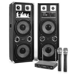 Electronic-Star Karaoke Set "STAR-210A" PA reproduktory, bezdrátový mikrofon, 1200W