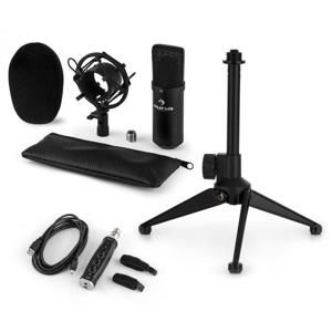 Auna CM001B mikrofonní sada V1, kondenzátorový mikrofon, USB adaptér, mikrofonní stojan, černá barva