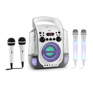 Auna Kara Liquida BT šedá barva + DAZZLE mikrofonní sada, karaoke zařízení, mikrofon, LED osvětlení