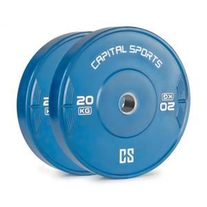 Capital Sports Nipton 20, kotouč, závaží, 2 x 20 kg, tvrzená pryž, modrý