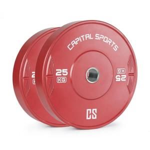 Capital Sports Nipton 25, kotouč, závaží, 2 x 25 kg, tvrzená pryž, červený