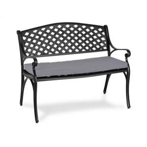 Blumfeldt Pozzilli BL, zahradní lavička &amp; podložka na sezení, černo/šedá