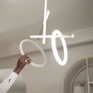 Marchetti LED stropní svítidlo Ulaop, dva kruhy, bílé