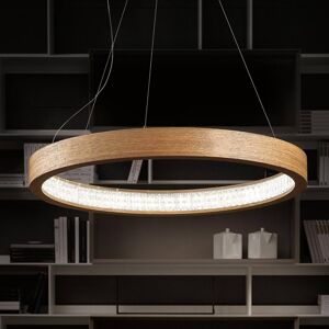 Masiero Přírodní LED závěsné světlo Libe Round, 90 cm