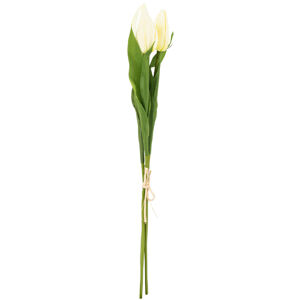 Umělá kytice tulipánů krémová, 50 cm